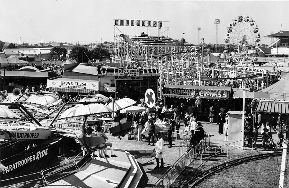 View Of The Sideshow Alley And Amusement Rides At The Ekka In Brisbane Queensland